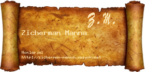 Zicherman Manna névjegykártya